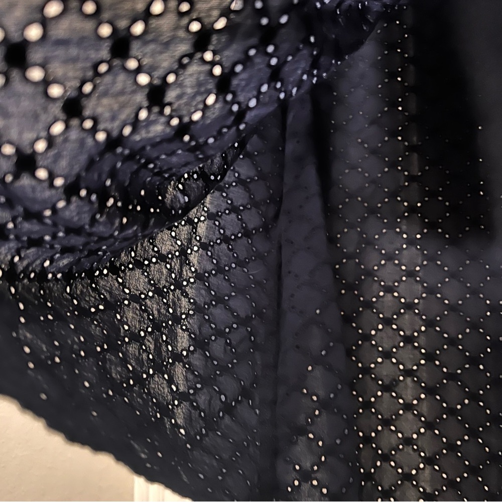 Style & Co Eyelet Pattern Split Neck Tassel Long … - image 3